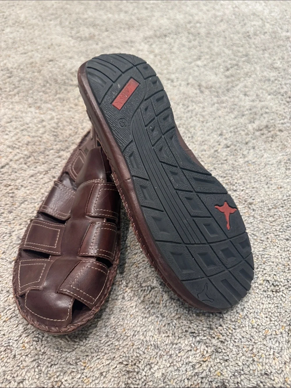 PIKOLINOS Dark Brown Leather Fisherman Sandals